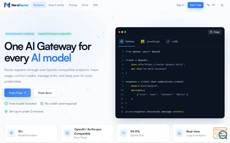 Screenshot of NaraRouter