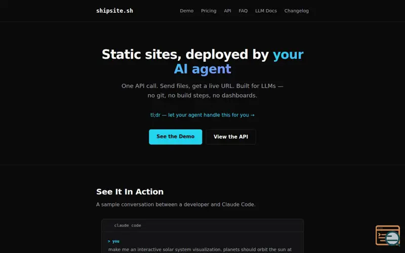 Screenshot of ShipSite