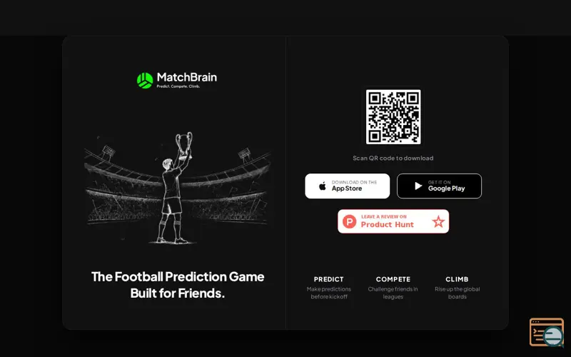 Screenshot of MatchBrain — Predict. Compete. Climb.