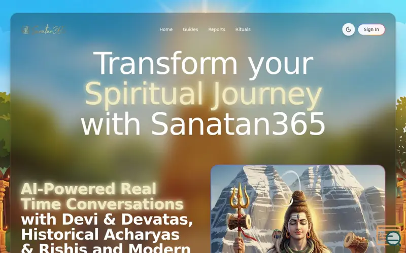 Screenshot of Sanatan365, a launch using Plyr