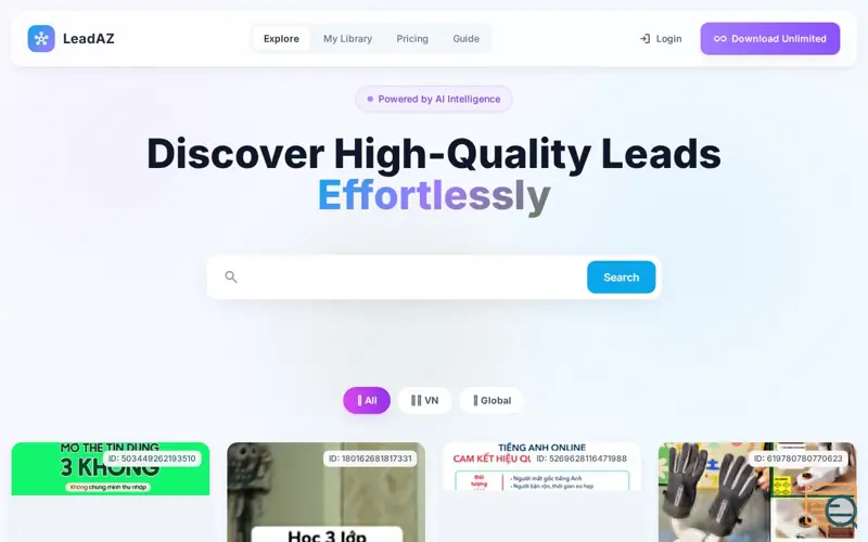 Screenshot of LeadAZ