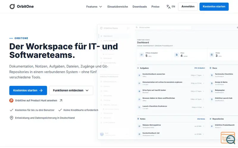 Screenshot of OrbitOne