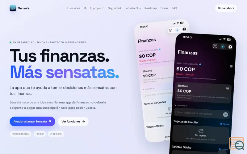 Screenshot of Sensata - Finanzas IA
