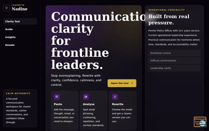 Screenshot of LeadWithNadine