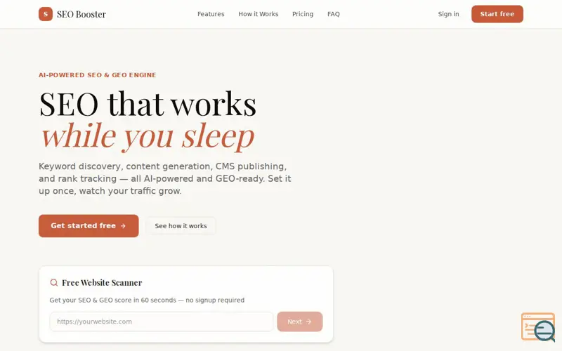 Screenshot of SEO Booster