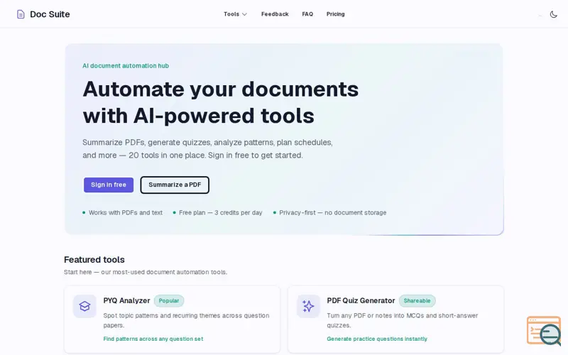 Screenshot of Doc Suite