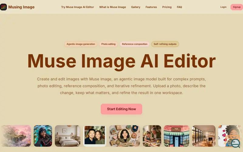 Screenshot of Musing Image