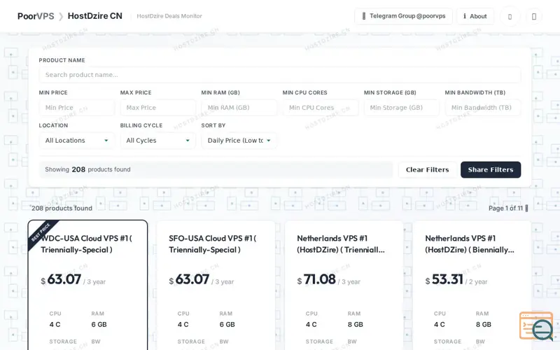 Screenshot of PoorVPS