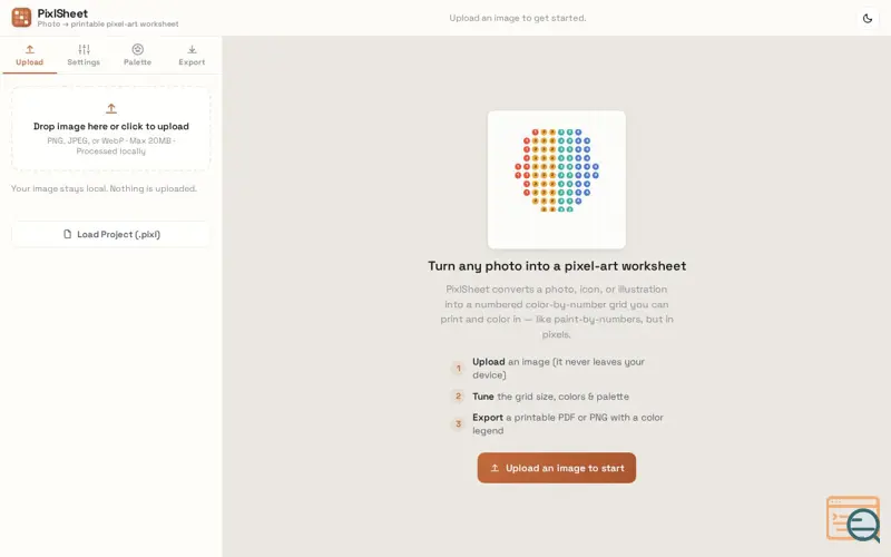 Screenshot of PixlSheet