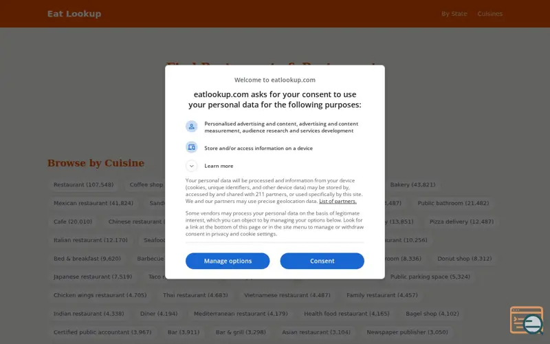 Screenshot of Eat Lookup