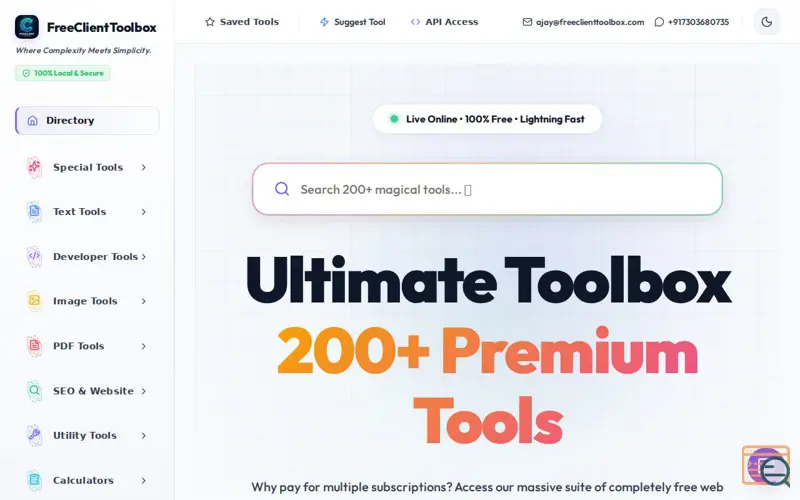 Screenshot of FreeClientToolbox