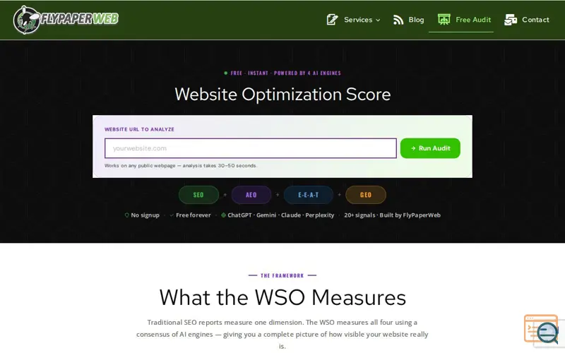 Screenshot of Fly Paper Web, a launch using WPForms