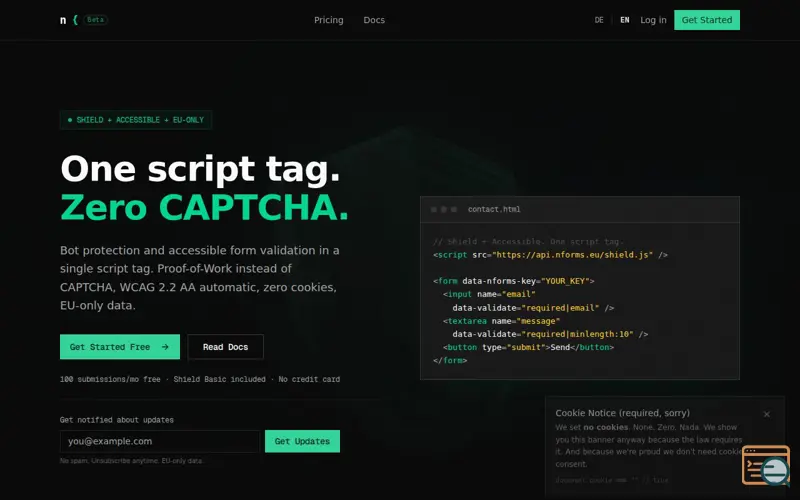 Screenshot of nForms