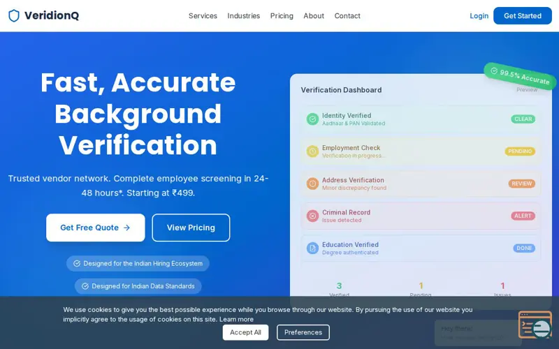 Screenshot of VeridionQ