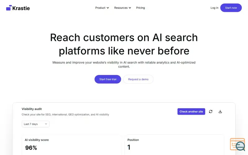 Screenshot of Krastie AI v3, a launch using Popupsmart