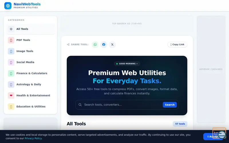 Screenshot of NaviWebTools