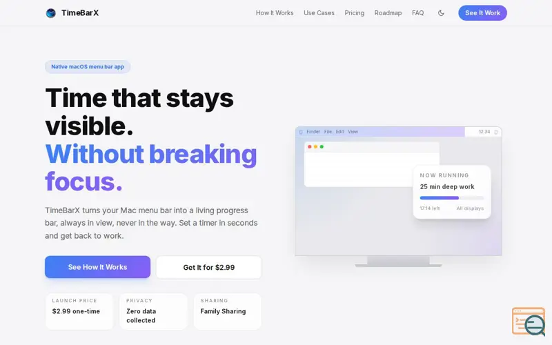 Screenshot of TimeBarX