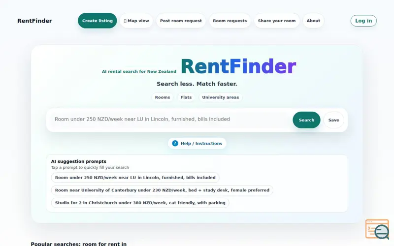 Screenshot of RentFinder