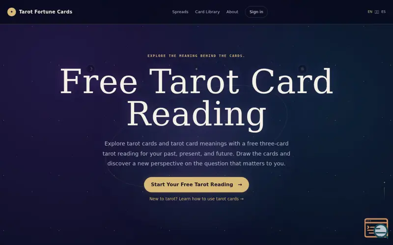 Screenshot of Tarot Fortune Cards-​Free tarot reading with AI