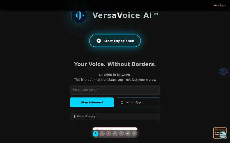 Screenshot of VersaVoice AI