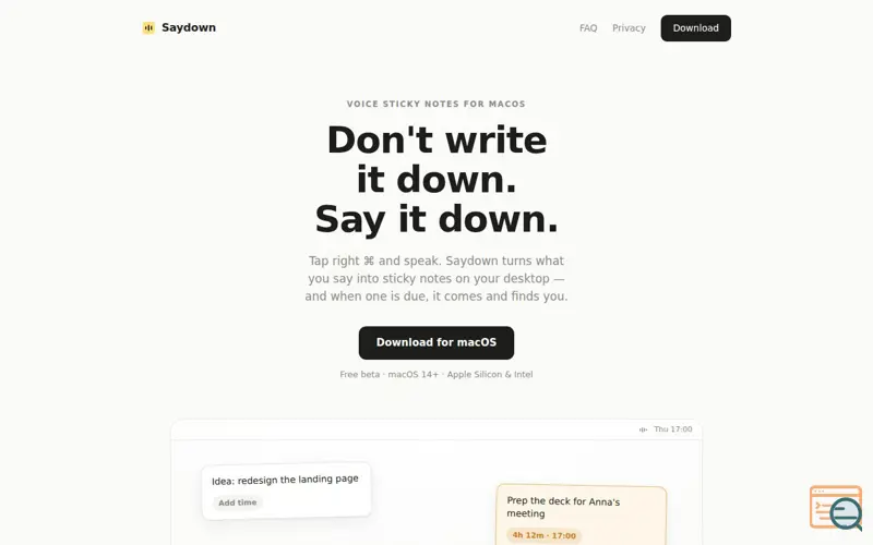Screenshot of Saydown
