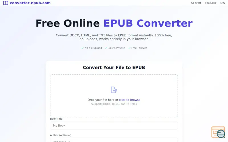 Screenshot of converter-epub.com