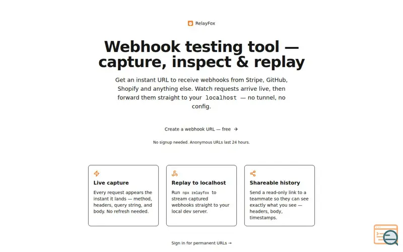 Screenshot of RelayFox