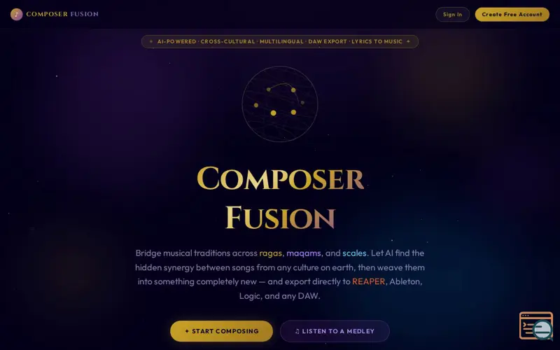 Screenshot of Composer Fusion