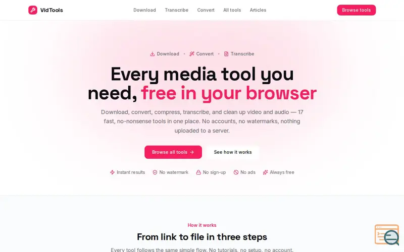 Screenshot of VidTools