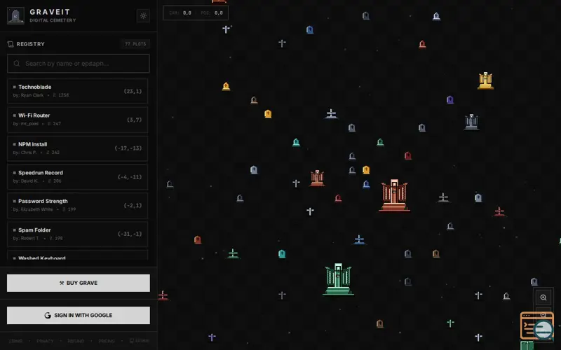 Screenshot of GraveIt