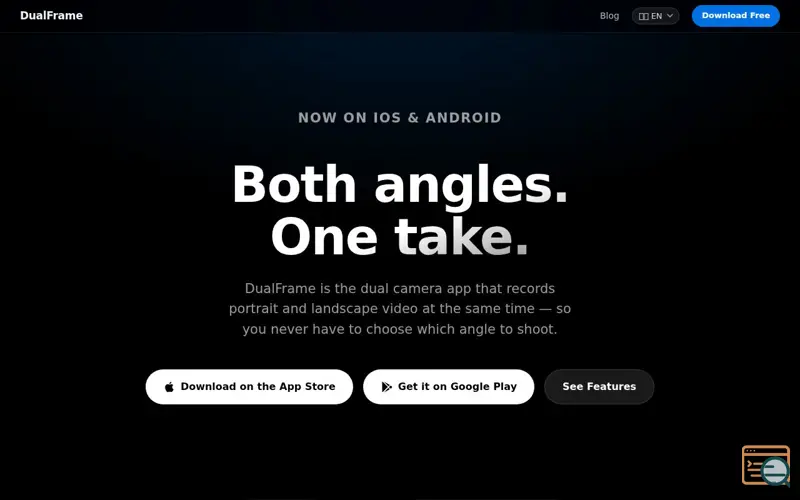 Screenshot of DualFrame: Dual Video Recorder