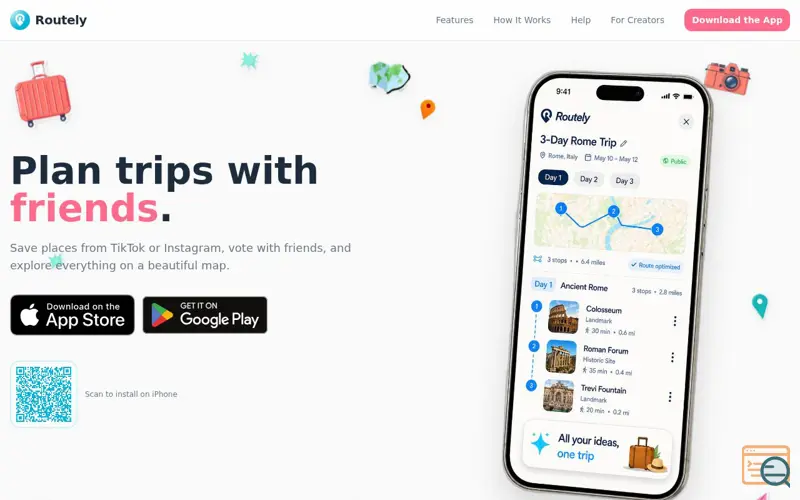 Screenshot of Routely