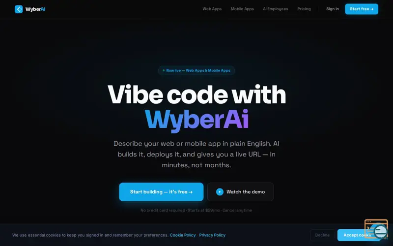 Screenshot of WyberAi