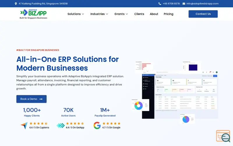 Screenshot of Adaptive  ERP