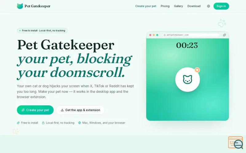 Screenshot of Pet Gatekeeper