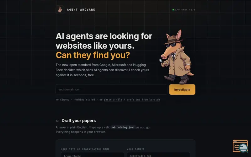 Screenshot of Agent Ardvark