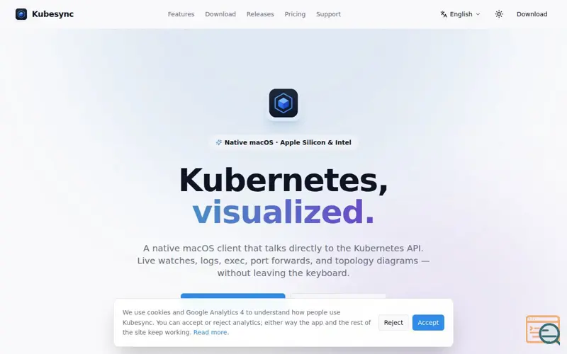 Screenshot of Kubesync