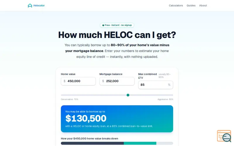 Screenshot of Helocator