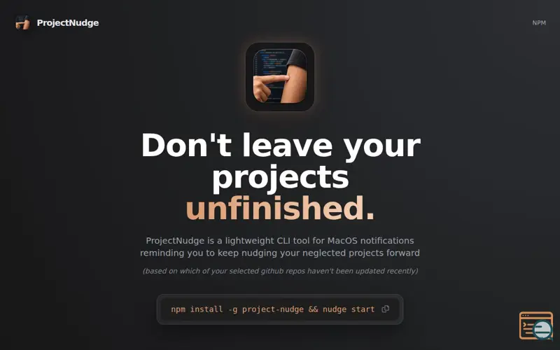 Screenshot of ProjectNudge