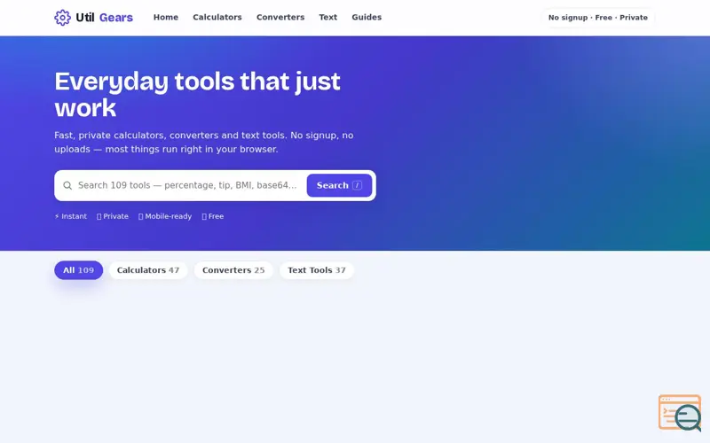 Screenshot of UtilGears