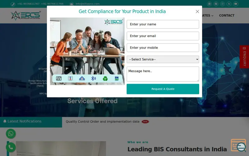 Screenshot of ERCS Private Limited