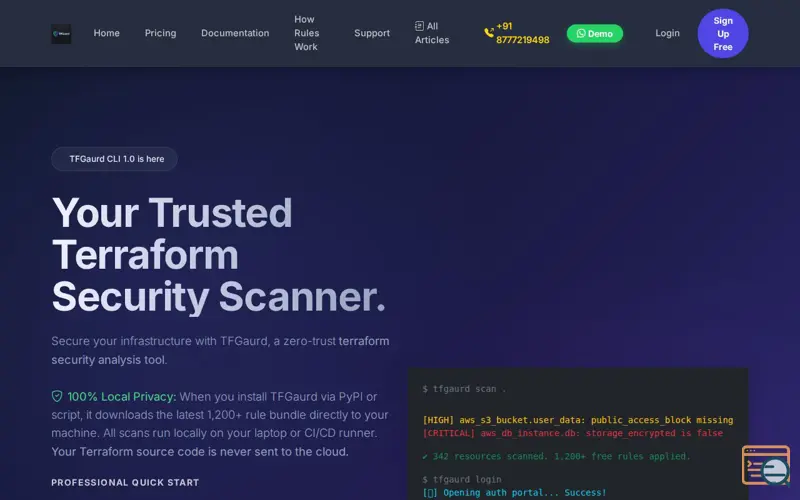 Screenshot of TFGaurd