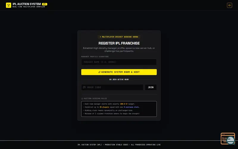 Screenshot of Auction Premier League (APL)