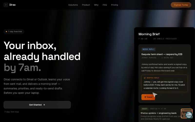 Screenshot of Dirac