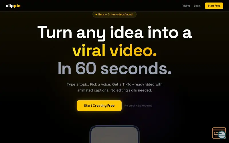 Screenshot of Clippie.online