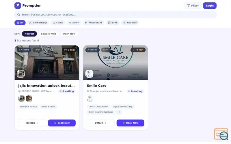 Screenshot of Promptier