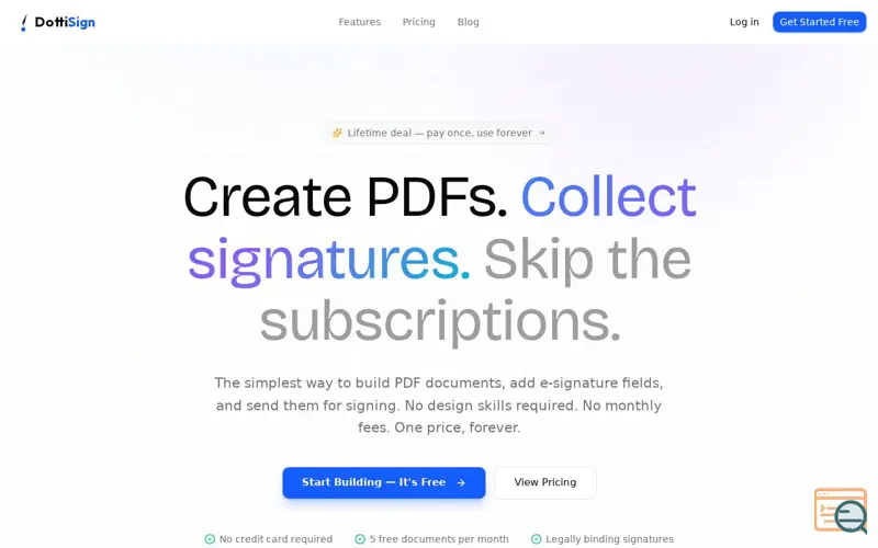Screenshot of DottiSign
