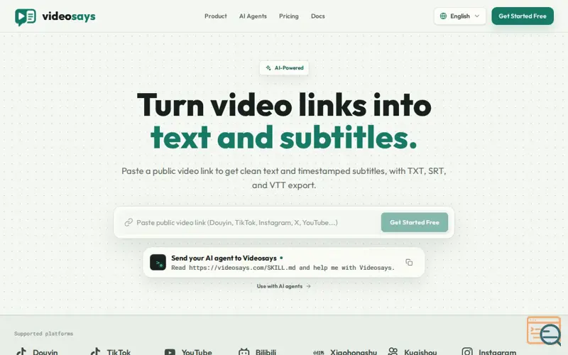 Screenshot of Videosays