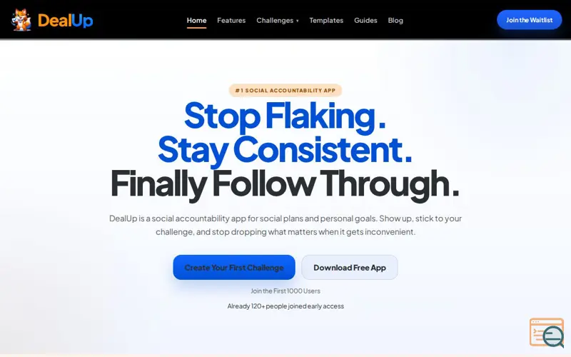 Screenshot of DealUp