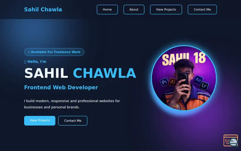 Screenshot of Sahil Chawla Portfolio